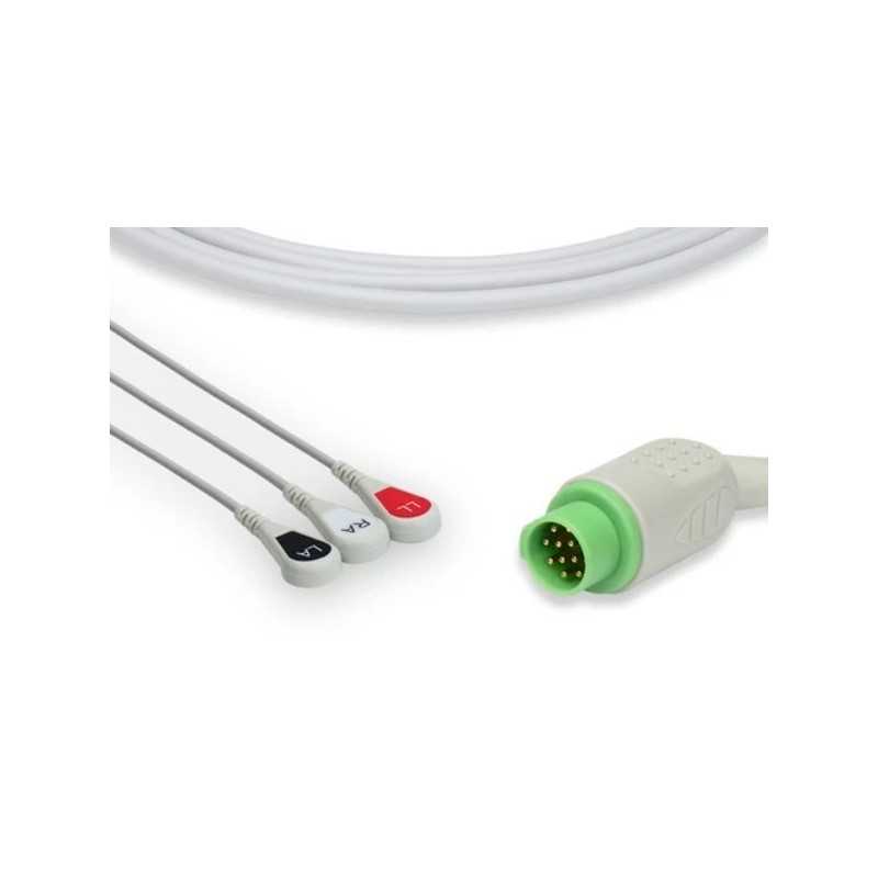 Cable de ECG puntas unidas compatible Schiller Defigard 5000 terminación Broch
